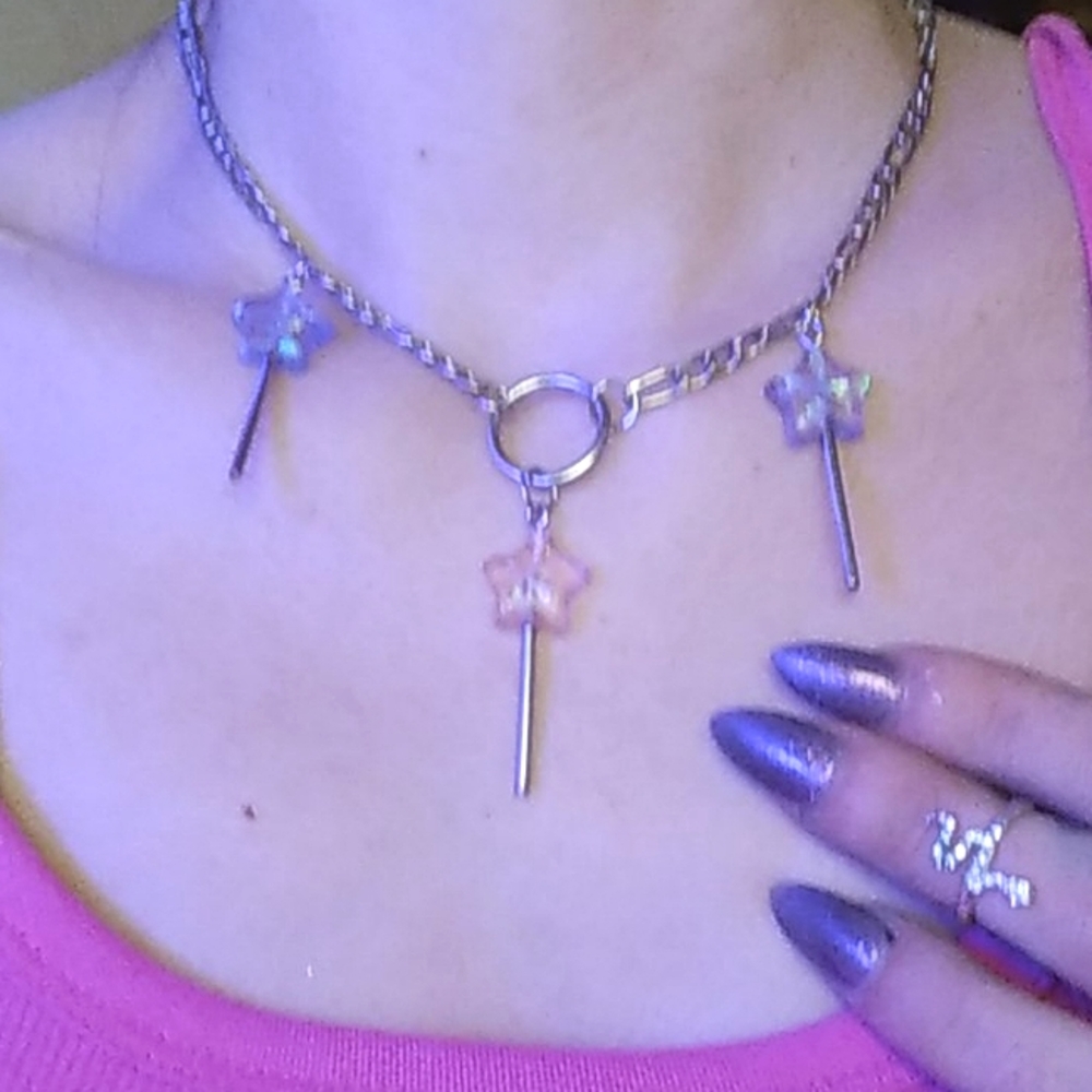 Star Lollipop Foil 3 Piece Charm Necklace ATX